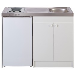 cuisinette L120 cm avec domino amovible blanc