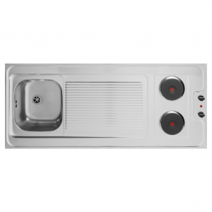 Dessus de cuisinette en inox avec cuisson intégré