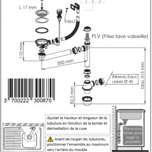 Vidage automatique avec trop plein verticale